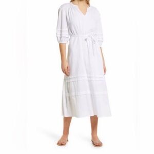 Caslon White Cotton Dress Spring ready Size M